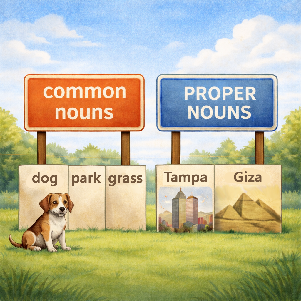 Common and Proper Nouns Worksheet - Free Printable Grammar Practice