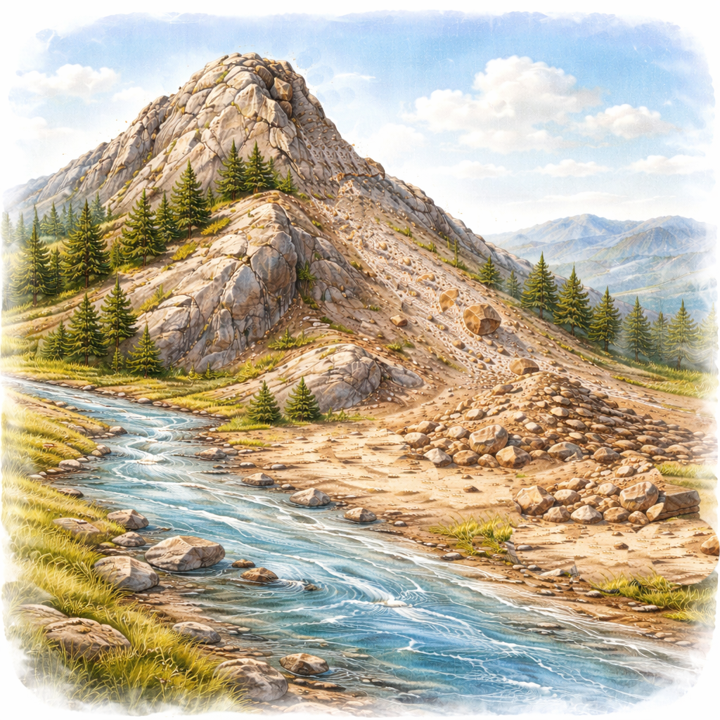 Weathering and Erosion Reading Passage and Mountain Diagram Worksheet